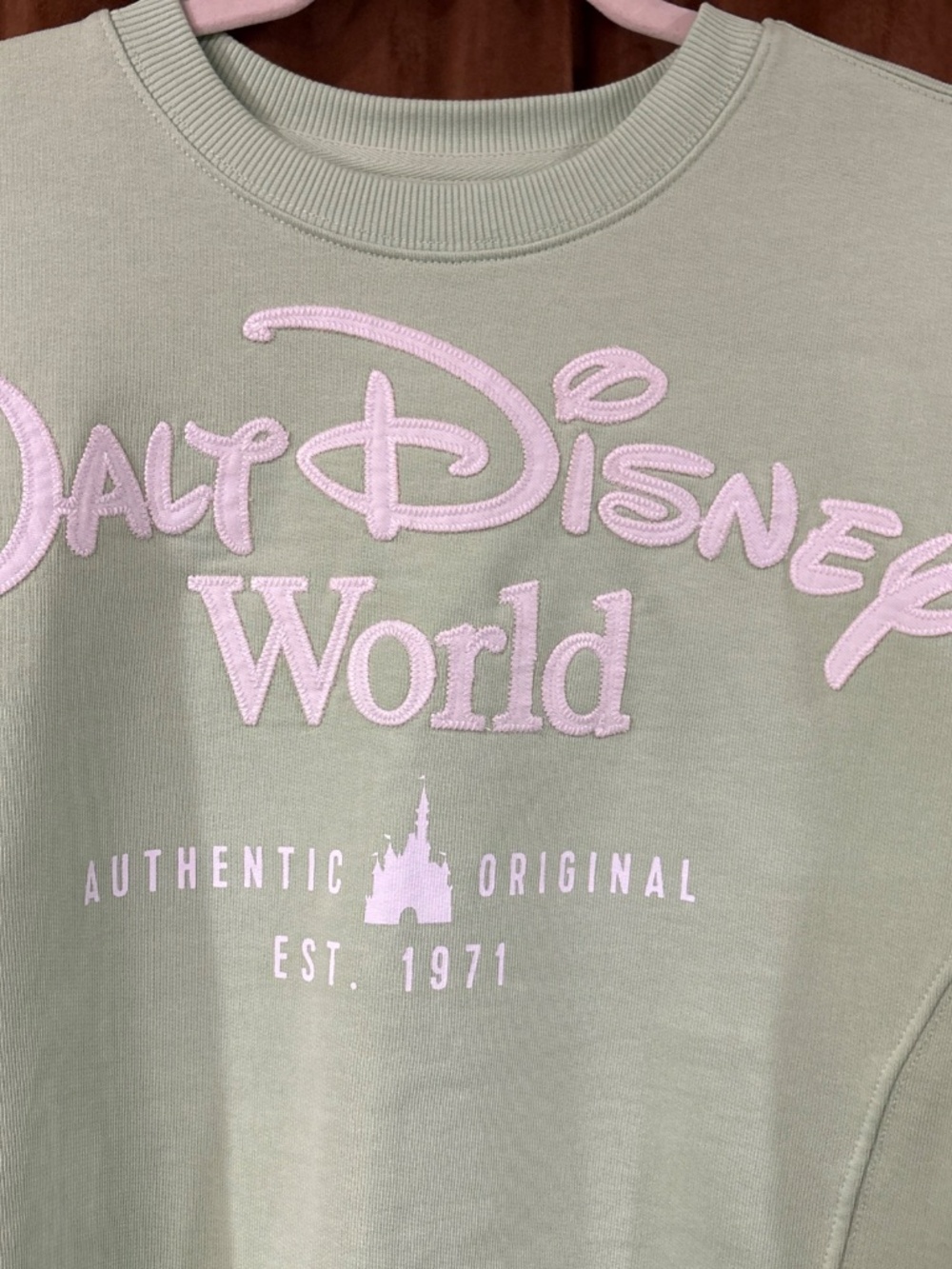 2026 Walt Disney World Logo Mint Green Crewneck Sweatshirt Size Small NWT - Picture 2 of 7